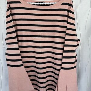 Lane Bryant Blush Pink and Dark Gray Knit Top